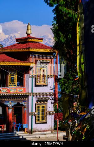 India, West Bengal, Darjeeling, Bhutia Busty Monastery (Gompa in tibetan) Stock Photo