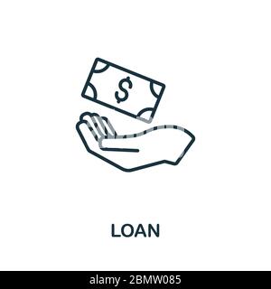Loan icon from business training collection. Simple line Loan icon for templates, web design and infographics Stock Vector