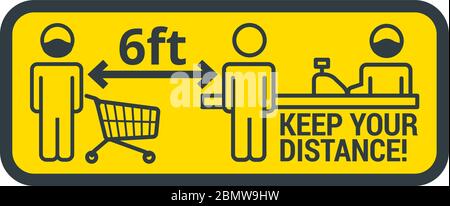 Keep safe social distance sign Stock Vector