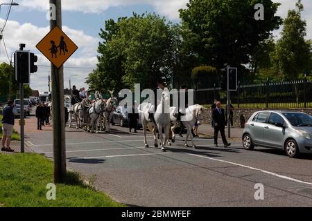 Cork, Ireland, 11th May 2020. Traveller Funeral at Church of the Resurrection, Cork City.  A funeral for two teenage travellers who died tragically overseas at the Church of the Resurrection in Farrenree, Cork. Credit: Damian Coleman Stock Photo