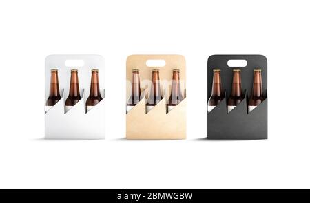 Download Blank Craft Cardboard Bottle Holder Mockup Half Turned View Stock Photo Alamy