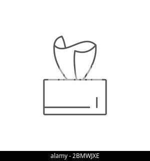 Tissue wet wipes handkerchief box vector icon isolated on white background Stock Vector