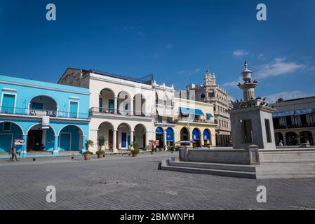 Plaza Vieja or the Old square including Photography Gallery, dating from the 16th century, Old City Centre, Havana Vieja, Havana, Cuba Stock Photo