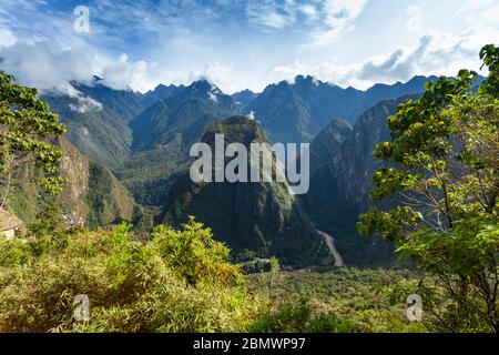 View of the Urubamba River Valley near Machu Picchu, Peru. Stock Photo