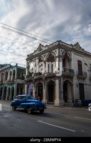 Fancy early 20th century building, Simon Bolivar Avenue, Havana Centro district, Havana, Cuba Stock Photo