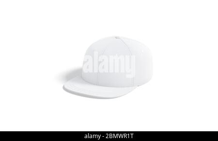 Blank white jeans snapback mockup, hulf-turned view Stock Photo