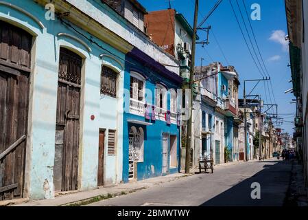 Residential street in Havana Centro district, Havana, Cuba Stock Photo