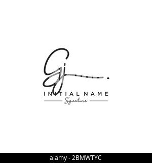 Initial GJ Script Letter Logo Creative Typography Vector Template ...
