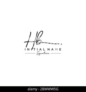 HB Handwriting logo vector art of initial signature, wedding, fashion ...