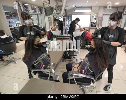 SAFETY RULES PROPOSED AS FRANCE TO REOPEN HAIR SALONS Stock Photo