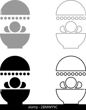 Solarium Human treatment exposure therapy Body CT scanning CAT Scan Radiotherapy icon outline set black grey color vector illustration flat style Stock Vector