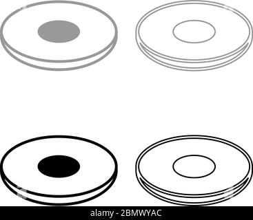 Electric symbol type cooking surfaces sign utensil destination panel icon outline set black grey color vector illustration flat style simple image Stock Vector