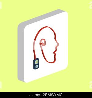 Favorite music, player Simple vector icon. Illustration symbol design template for web mobile UI element. Perfect color isometric pictogram on 3d whit Stock Vector