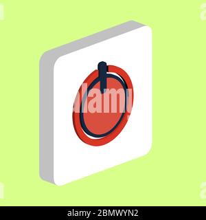 Power Button Simple vector icon. Illustration symbol design template for web mobile UI element. Perfect color isometric pictogram on 3d white square. Stock Vector
