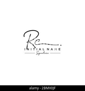 Initial RC logo template with modern frame. Minimalist RC letter logo ...