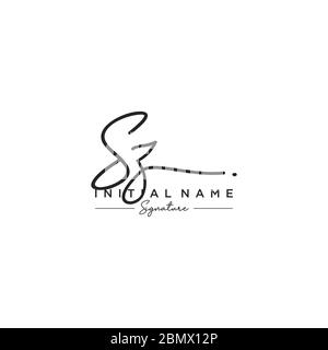 Initial Letter SZ Logo - Handwritten Signature Style Logo - Signature ...