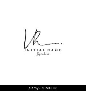 V H VH Initial letter handwriting and signature logo. A concept ...