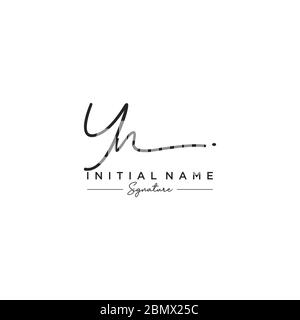 Initial Letter YN Logo - Handwritten Signature Style Logo - Simple ...
