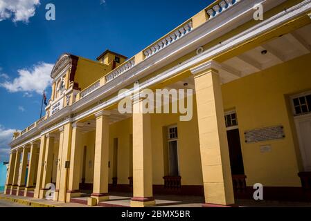 Colonial-era Town Hall in Cespedes square., Trinidad, Cuba Stock Photo
