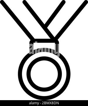 ribbon medal icon vector outline illustration Stock Vector