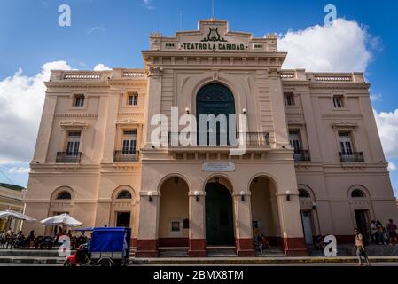 Teatro La Caridad or Charity's Theater, Parque Vidal, the main central Square, Santa Clara, Cuba Stock Photo