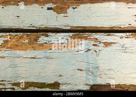 Baby blue colored wooden texture with old peeling paint Stock Photo