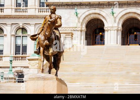 General Philip Sheridan statue near New York State Capitol building Stock Photo