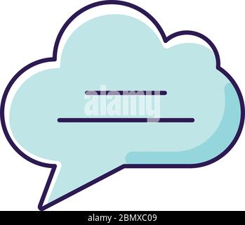 Chat cloud light blue RGB color icon Stock Vector