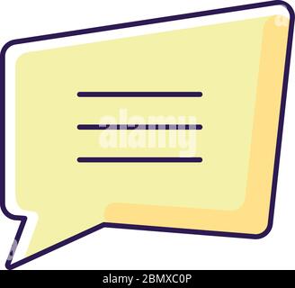 Comment box yellow RGB color icon Stock Vector