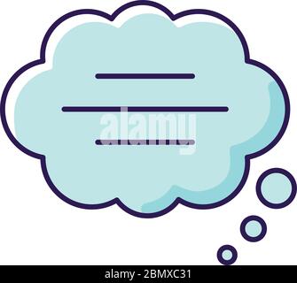 Thought bubble blue RGB color icon Stock Vector
