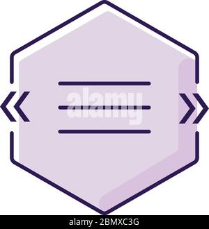 Textbox with angle quotes purple RGB color icon Stock Vector