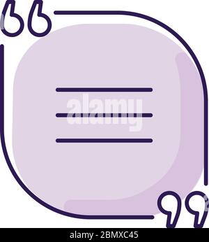 Chat bubble with quotes violet RGB color icon Stock Vector