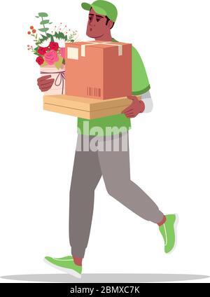 Home special delivery semi flat RGB color vector illustration Stock Vector