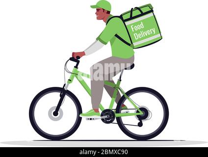 Home food delivery semi flat RGB color vector illustration Stock Vector
