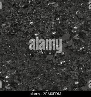 Dark black granite background. Seamless square texture, tile ready. Stock Photo