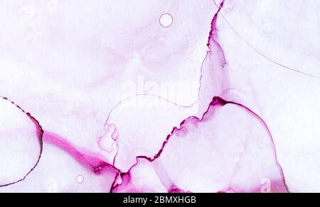 Alcohol ink violet abstract background. Hand painted ink texture. Modern art. Stock Photo
