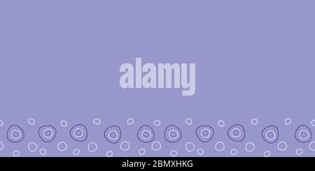 Pebbles Border horizontal fun dots and circles in a monochromatic blue color scheme background seamless repeat vector pattern surface design Stock Vector