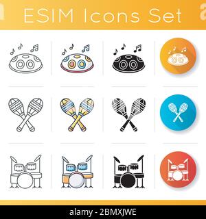 Musical instruments icons set Stock Vector