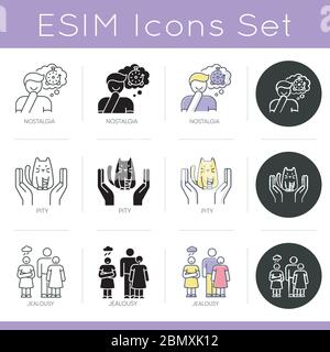 Mental state icons set Stock Vector