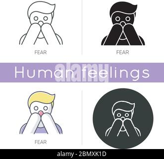 Fear icon Stock Vector