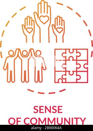 Sense of community red concept icon Stock Vector