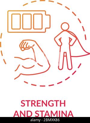 Strength and stamina red concept icon Stock Vector