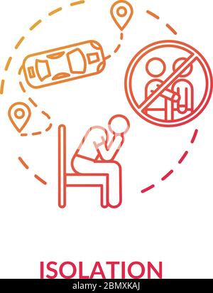 Isolation red concept icon Stock Vector