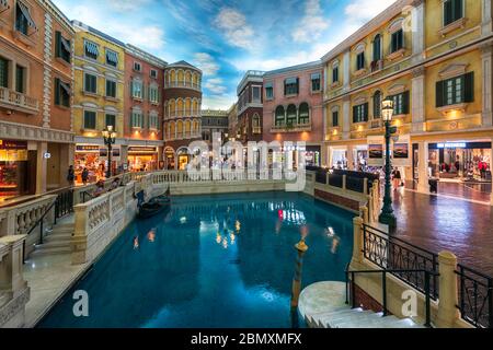 Macau, China - May 16, 2020: The Venetian Macao Luxury hotel resort is one of the world's top gambling destinations. Stock Photo