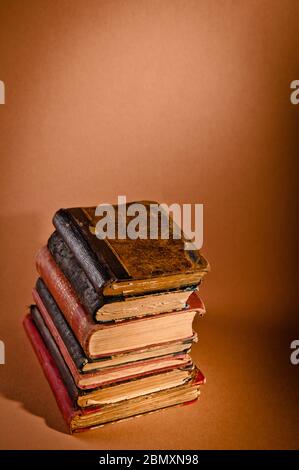 old antique books from scuffs and scratches Stock Photo