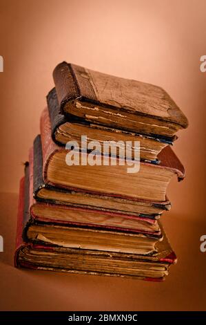 old antique books from scuffs and scratches Stock Photo