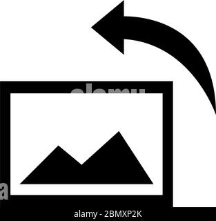 Image Rotation, Turn Photo, Turning Picture. Flat Vector Icon illustration. Simple black symbol on white background. Image Rotation, Turn Photo sign d Stock Vector