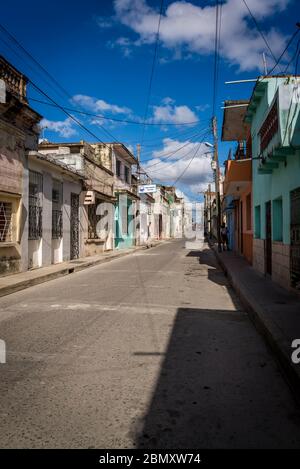 Empty street, Santa Clara, Cuba Stock Photo