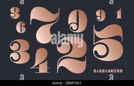 Number font. Font of numbers in classical french didot style Stock ...