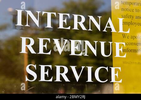 Terre Haute - Circa May 2020: Internal Revenue Service office. The IRS has closed many Taxpayer Assistance Centers due to COVID-19. Stock Photo